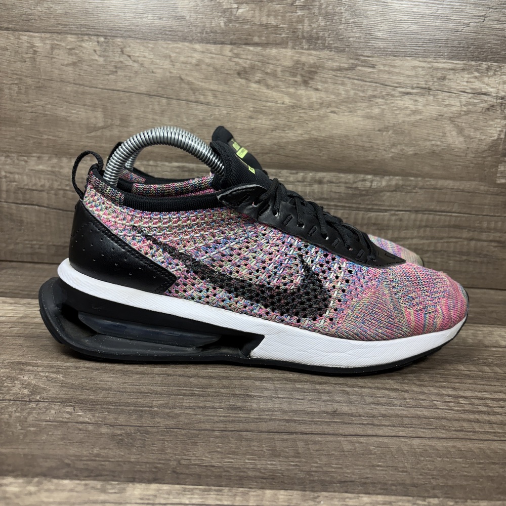 Nike Air Max Flyknit Racer Pink Black Womens Size 8.5 DM9073-300 Running Shoes